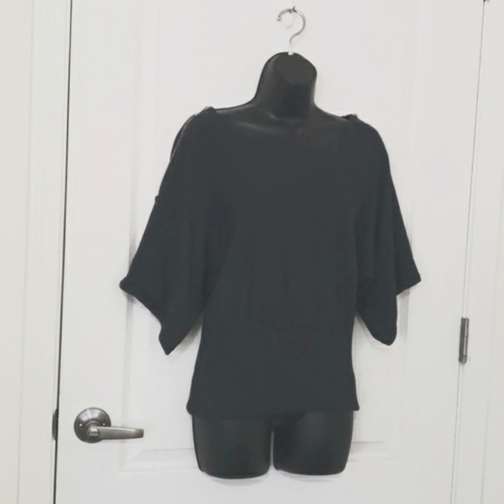 Sweater heather grey knit raglan sleeve